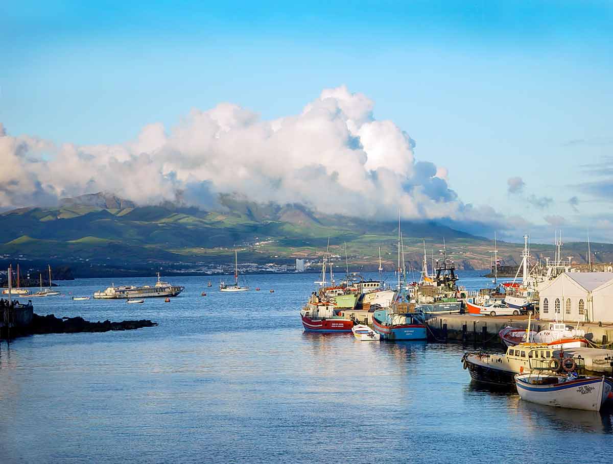 Ponta Delgada Harbor, on the Azorean island of Sao Miguel