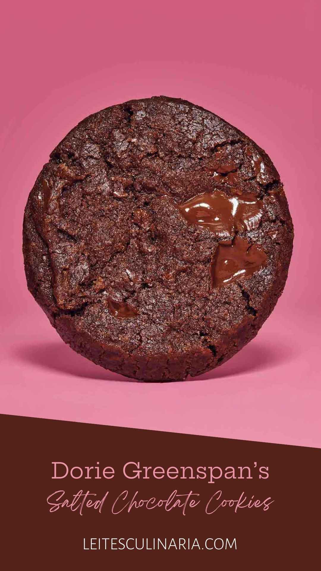 A world peace cookies, or korova cookie by Dorie Greenspan, on a pink background.