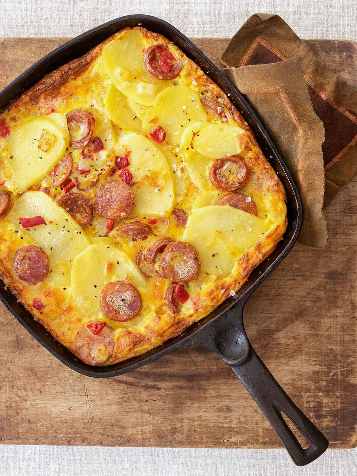 Easy Sausage Cast Iron Skillet Pizza - Serving Dumplings