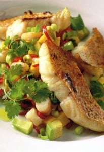Grilled Snapper with Mango and Shrimp Salsa