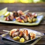 Duck, Olive, and Fig Skewers