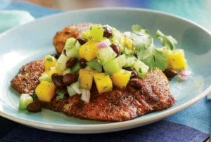 Spice-Rubbed Tilapia with Mango Salad