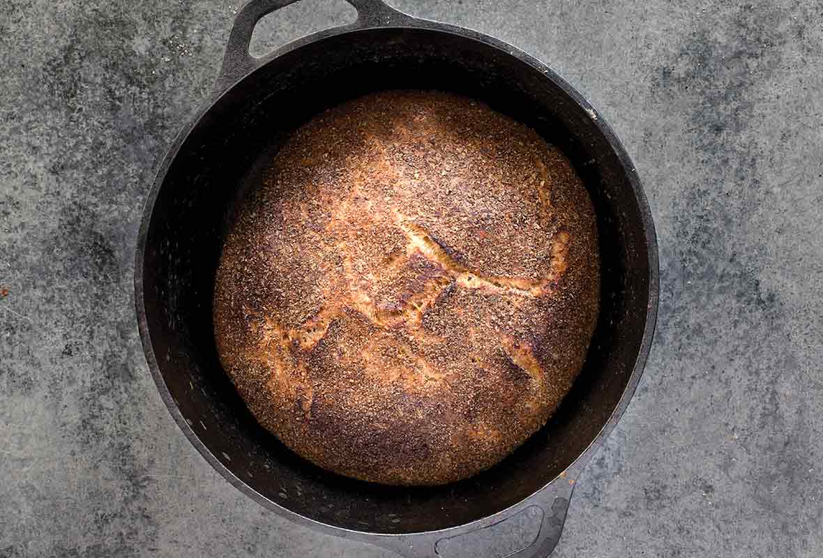 No-Knead Whole Wheat Dutch Oven Bread