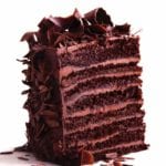 A 16-layer red-eye devil's food cake--alternating layer of chocolate cake and chocolate frosting