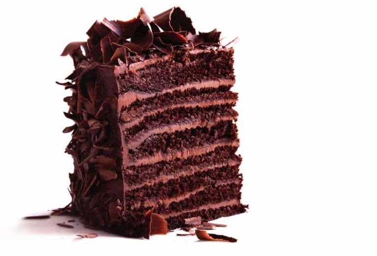 A 16-layer red-eye devil's food cake--alternating layer of chocolate cake and chocolate frosting