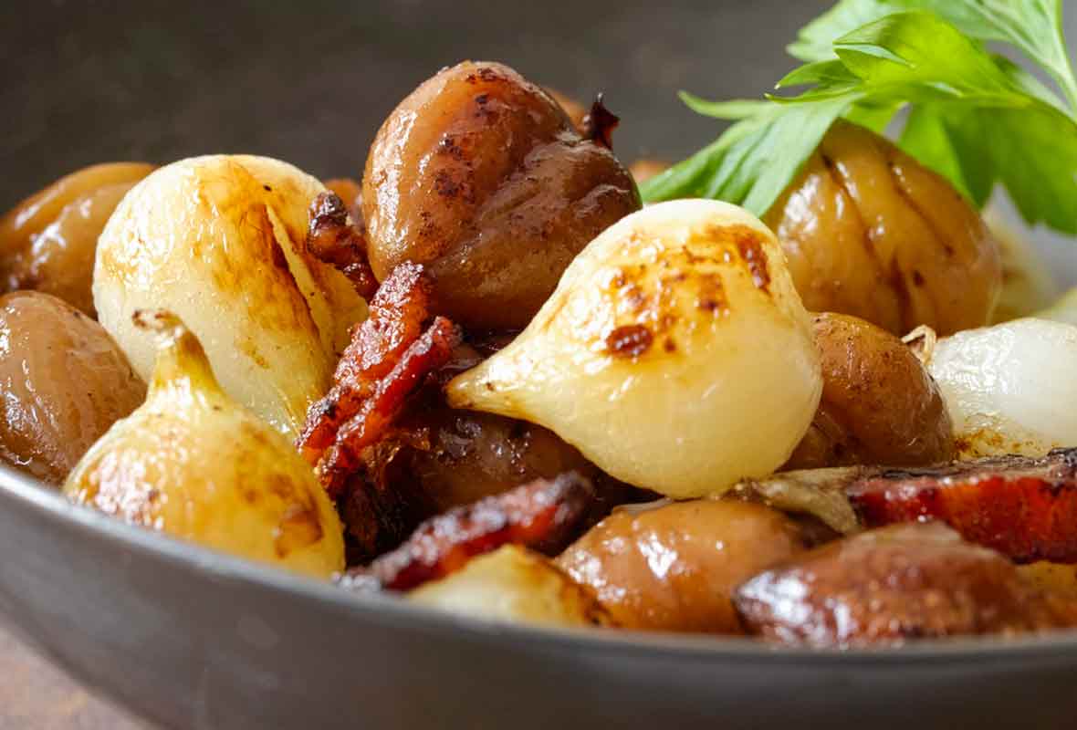 Portuguese Onions, Chestnuts, and Bacon | Leite’s Culinaria