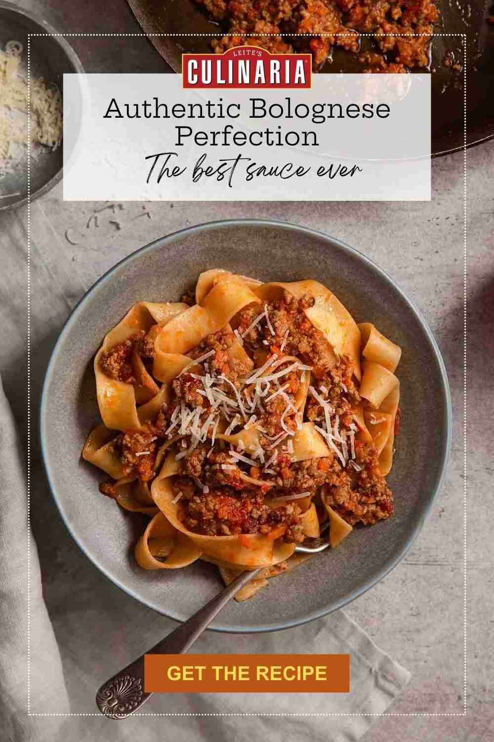 An authentic Marcella Hazan Bolognese sauce served with tagliatelle, representing the best Italian cooking.