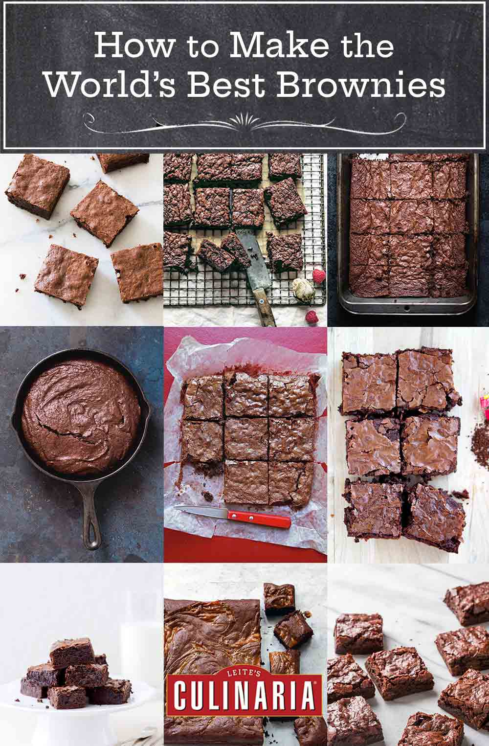 A collage of all of the best brownies from Leite's Culinaria.