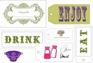 A printable sheet of holiday gift labels.