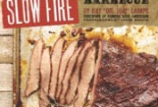 The cover of the Slow Fire cookbook, featuring a sliced brisket
