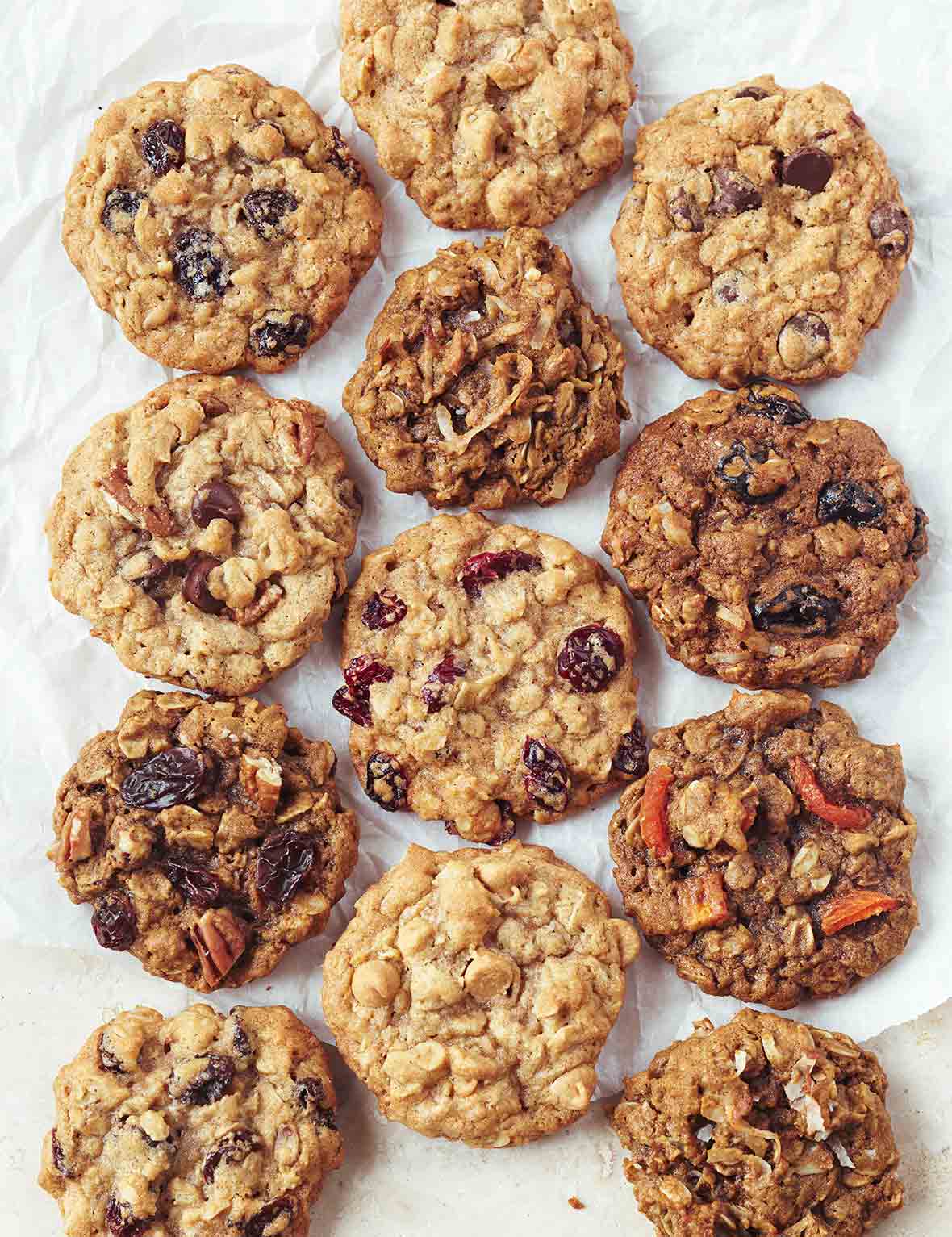 Twelve best oatmeal cookies, each with varied fillings