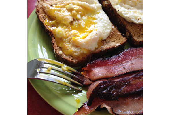 Homemade Bacon with Soft Eggs