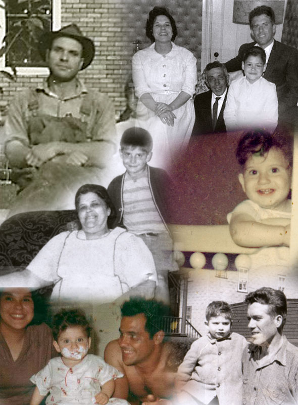 A montage of David Leite's Portuguese family