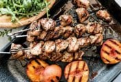 Grilled Pork Skewers with Peaches