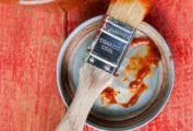 A basting brush with chipotle maple barbecue sauce