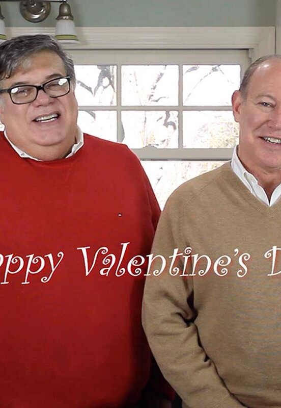 David Leite and The One in their kitchen wishing you Happy Valentine's Day