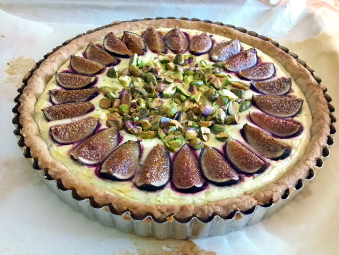 Fig-Goat Cheese Tart with Pistachios