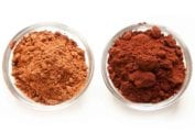 Two bowls of cocoa powders for the writing, what is the difference between cocoa powders?