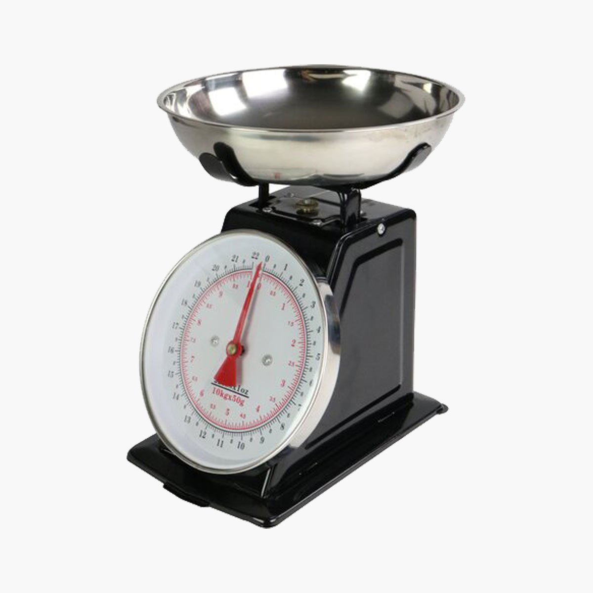A vintage Cookinex mechanical kitchen scale.