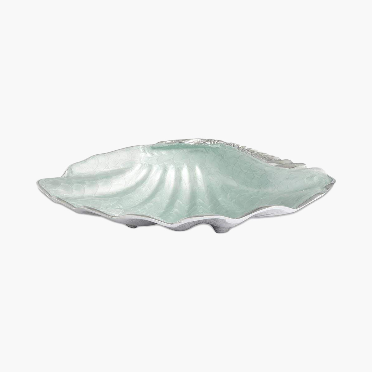 A ceramic clamshell bowl.
