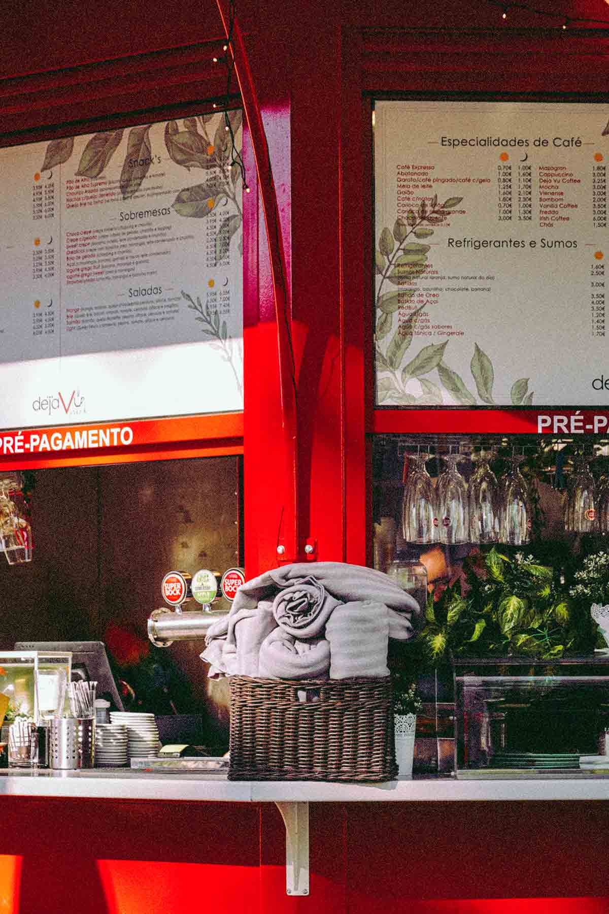 The outdoor menu of a Portuguese Restaurant.