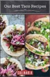 Images of two different taco recipes, including ancho short rib tacos and beef tongue tacos.
