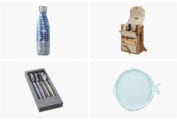 A grid of Memorial Day must-haves including a water bottle, picnic basket, spoons, and fish-shaped platter.