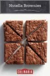 Eight triangle shaped pieces of nutella brownie.