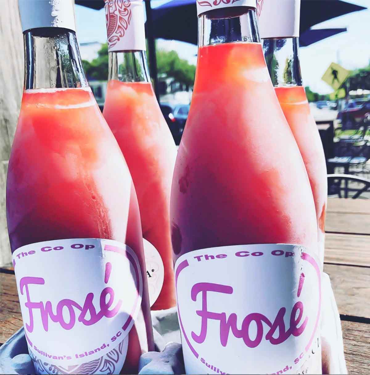 Four bottles full of Frosé for the podcast, Talking With My Mouth Full, Ep. 30: Jess Patterson: Frosé King.