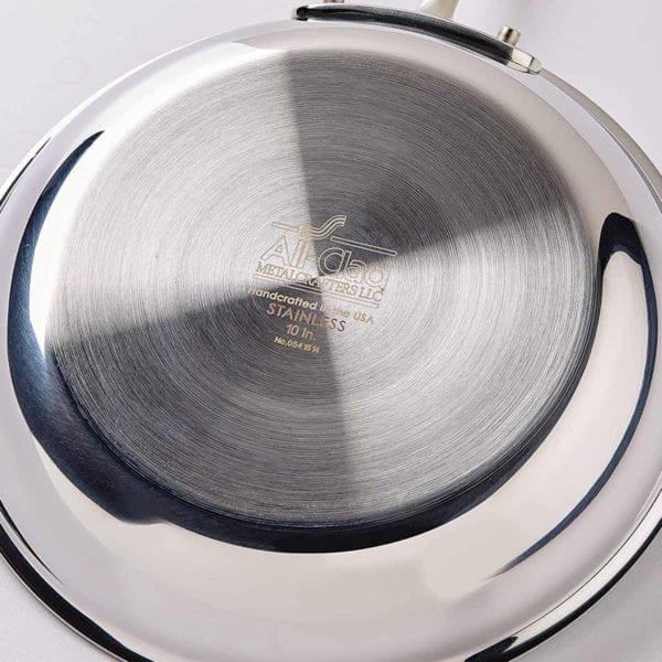 All-Clad D3 Stainless Cookware Set underside of a pan
