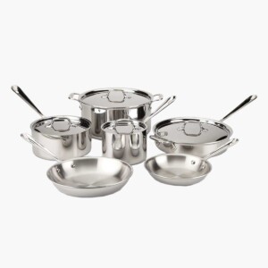 All-Clad D3 Stainless Cookware Set on a white background