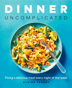 Dinner Uncomplicated cookbook cover.