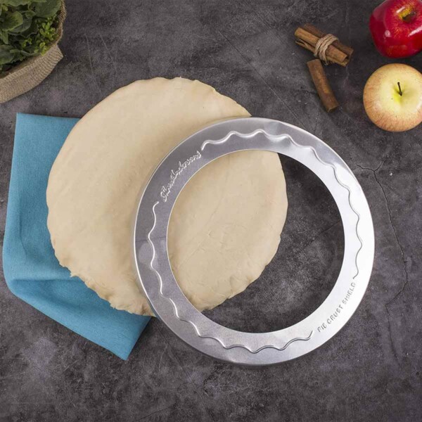 Pie Crust Protector Shield with Unbaked Crust