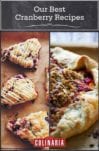 Two of our best cranberry recipes, including cranberry scones with white chocolate drizzle, and cranberry crostata.