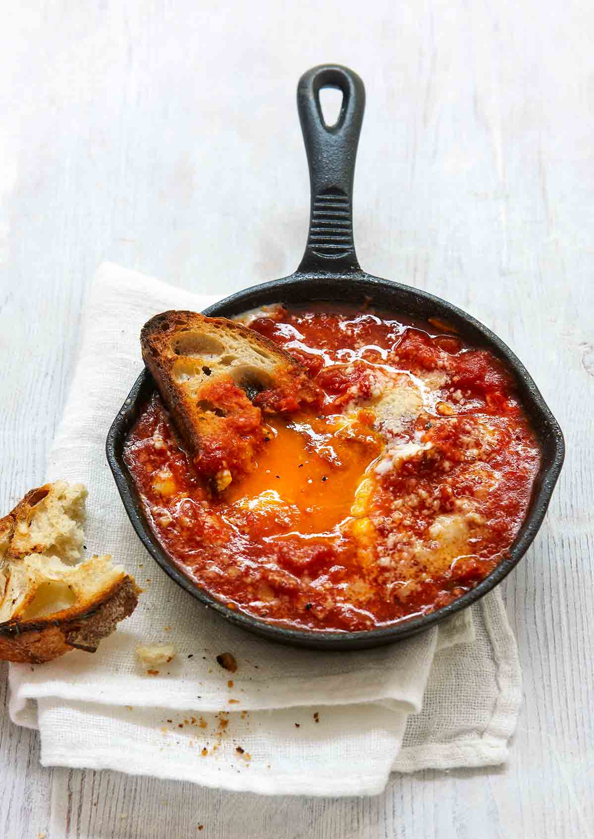 Baked Eggs Recipe in a Cast Iron Skillet