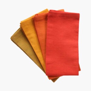 Autumn Napkins in green, yellow, orange and red.