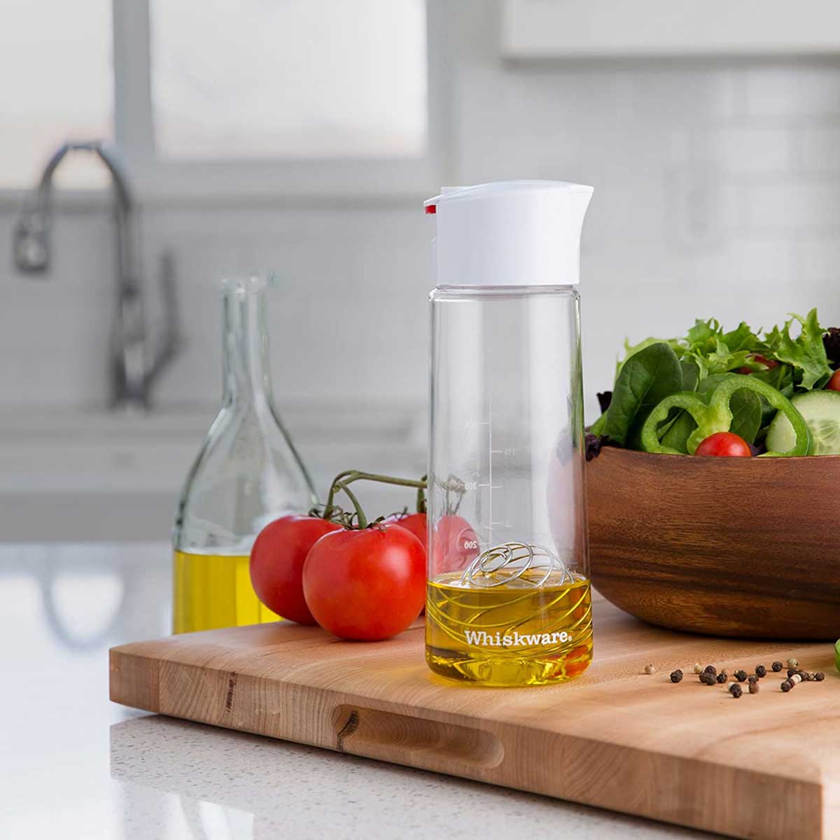 Whiskware Salad Dressing Shaker with BlenderBall Wire Whisk Glass