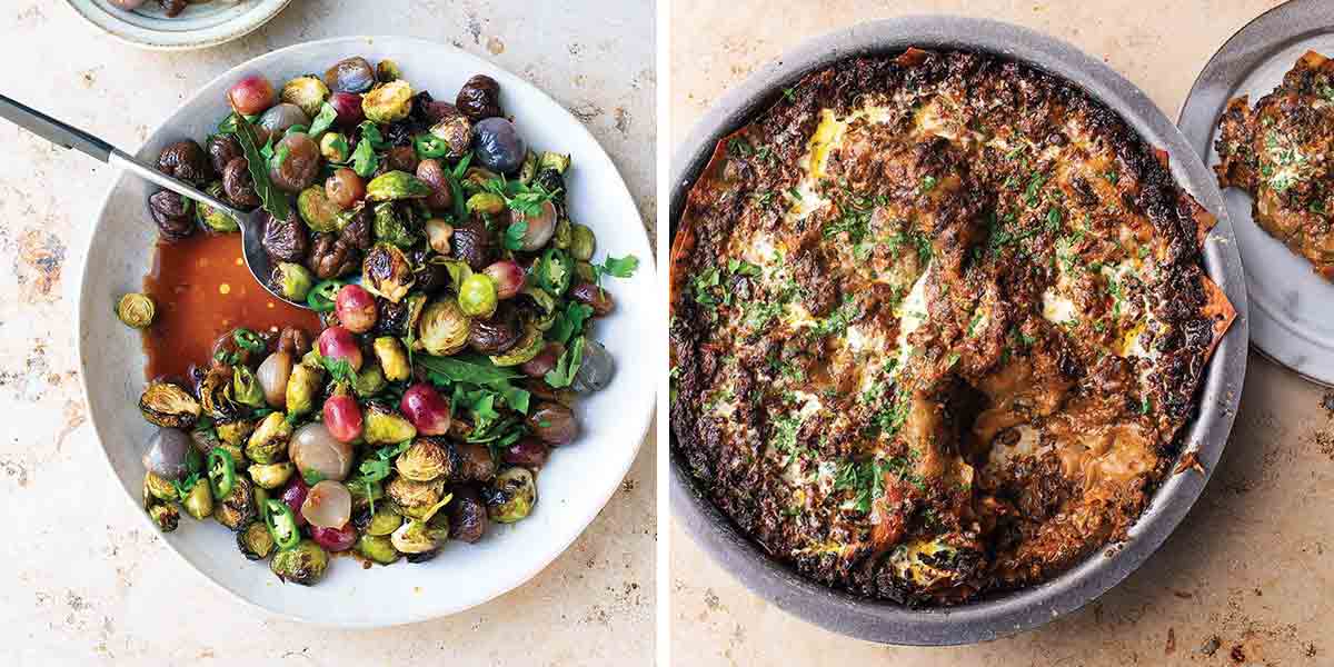 Images of two recipes from Ottolenghi Flavor, which is featured as one of the 20 new cookbooks we cooked from the most in 2020.