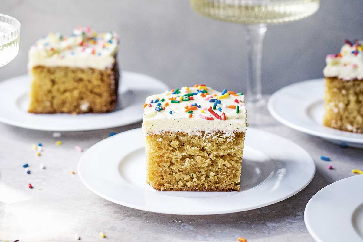 vanilla cake with sprinkles