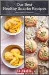 Images of two of the 16 healthy snacks recipes -- mango ice cream and tahini cookies.