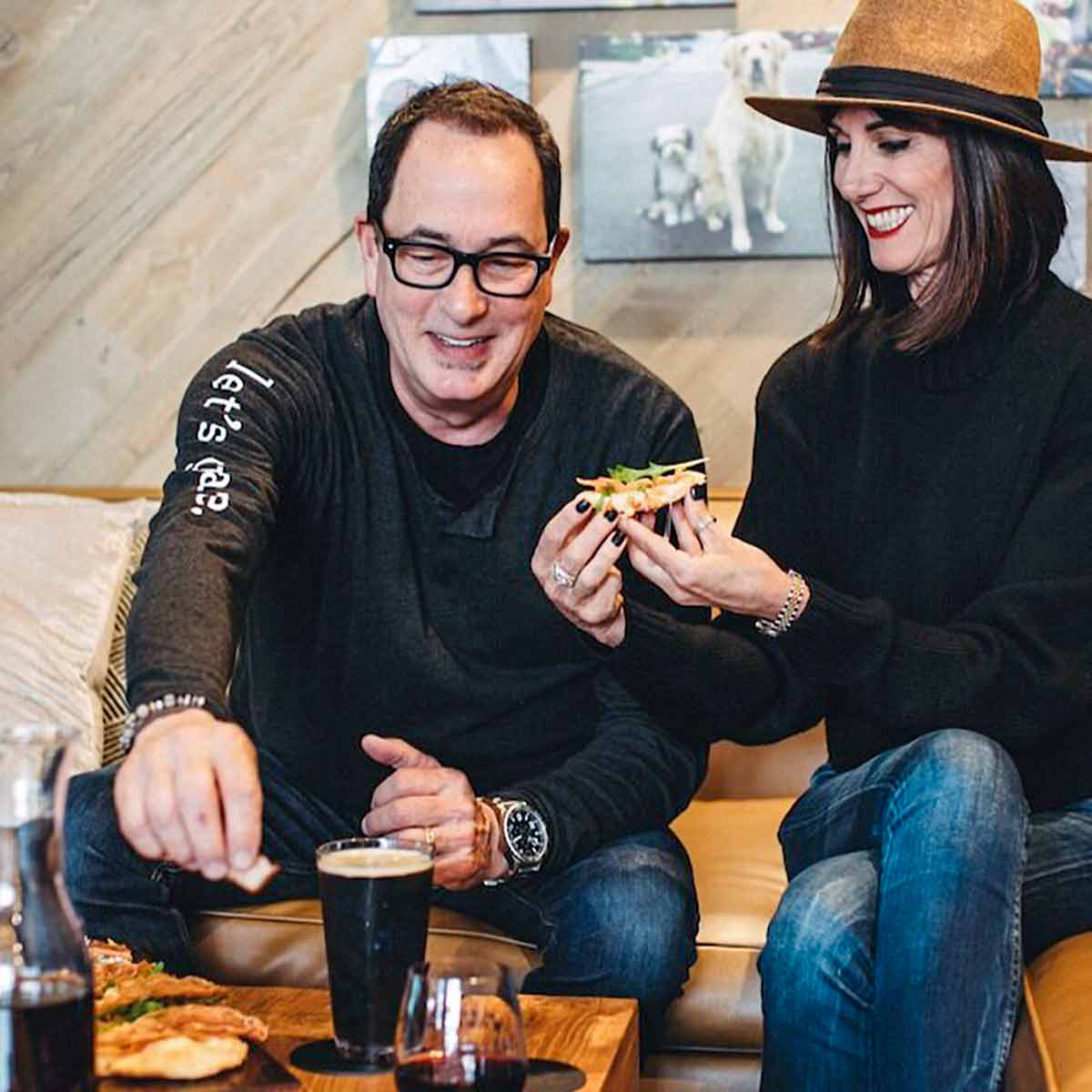 A photo of Sam the Cooking Guy and Kelly Zien for the podcast Talking With My Mouth Full, Ep. 38: Sam the Cooking Guy on Leftovers