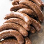 Links of sausage made using the how to make chorizo method.