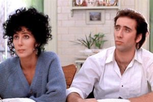 A scene from Moonstruck, one of the best romantic comedies for foodies to watch this Valentine's.