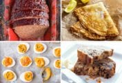 Four of the 33 recipes that bring back the 1970s -- in a good way -- meatloaf, crepes, deviled eggs, and banana bread.