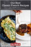 Images of two of the 20 classic French recipes -- omelet and steak au poivre.