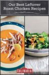 Images of two of the 8 leftover chicken recipes -- carrot soup and Thai-inspired chicken salad.