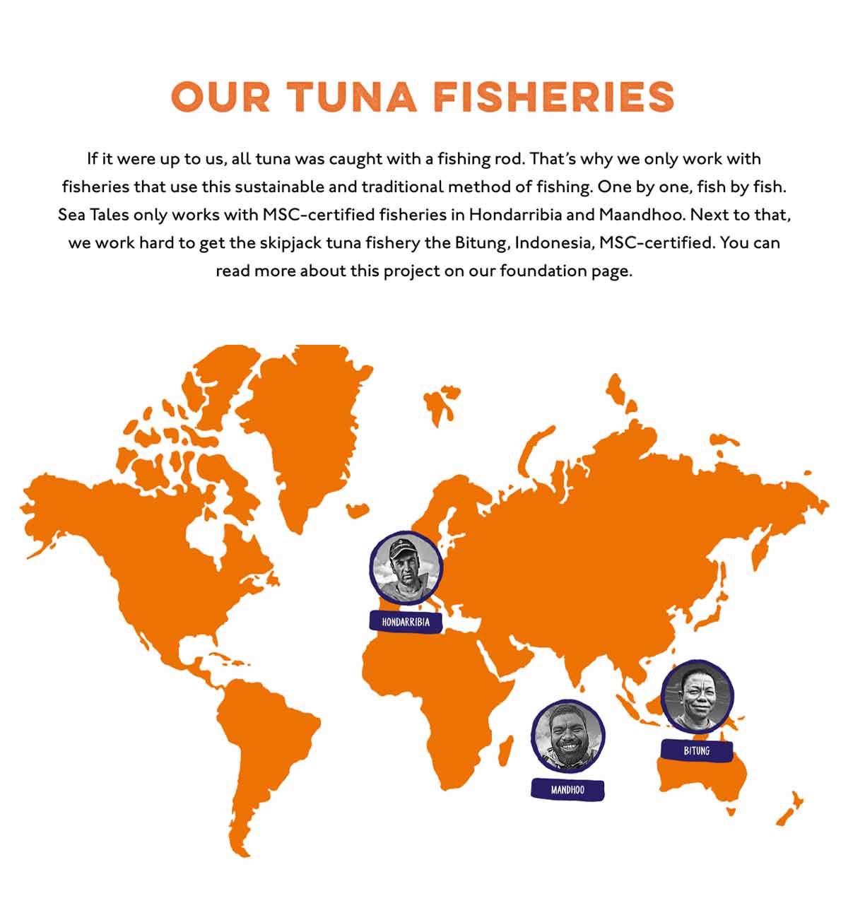 A map of tuna fisheries for Bart van Olphen's fishing company, Sea Tales.
