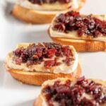 Four Brie and bacon jam crostini