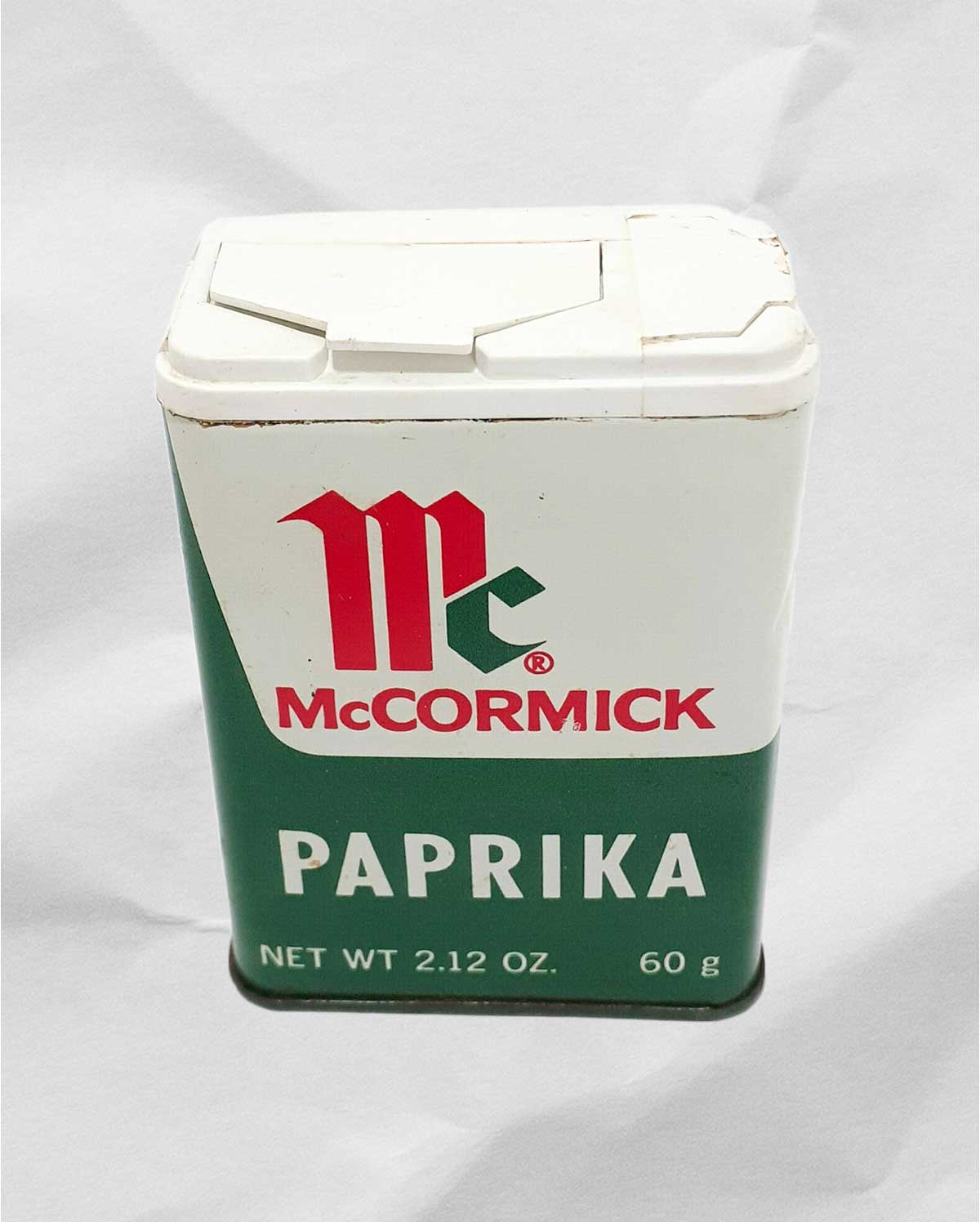 An old tin of McCormick paprika.