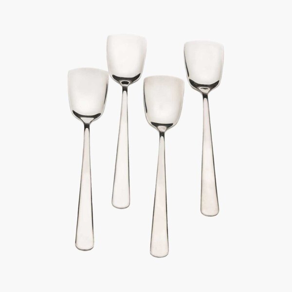 Four silver ice cream spoons